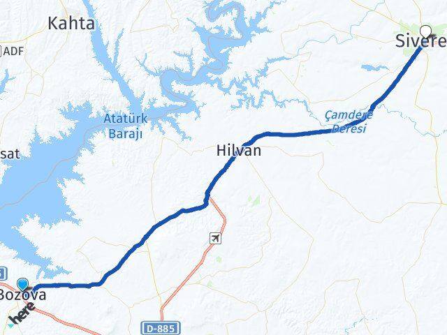 Şanlıurfa Bozova Siverek Arası Kaç Km - Yol Haritası