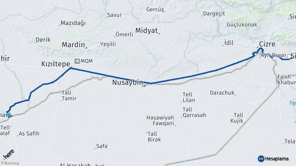 Şanlıurfa Ceylanpınar Silopi Şırnak Arası Kaç Km - Yol Haritası