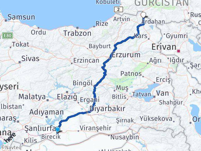 Şanlıurfa Damal Ardahan Arası Kaç Km - Yol Haritası