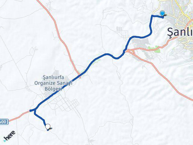 Şanlıurfa Eyyübiye Koçören OSB Eyyübiye Arası Kaç Km - Yol Haritası