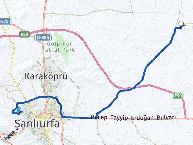 Şanlıurfa Eyyübiye Taşlıca Haliliye Arası Kaç Km - Yol Haritası