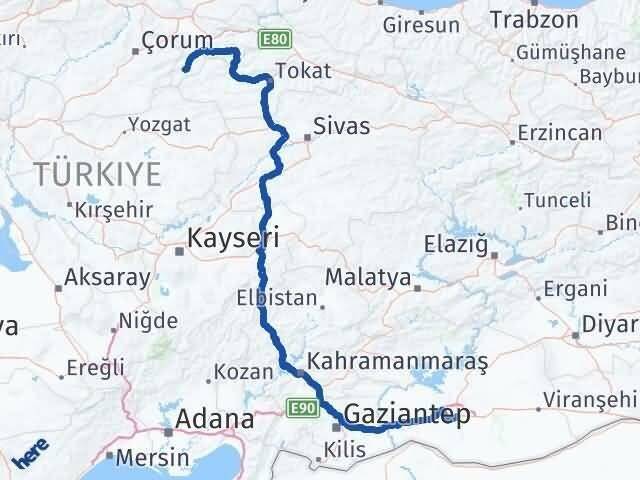 Şanlıurfa Göynücek Amasya Arası Kaç Km - Yol Haritası
