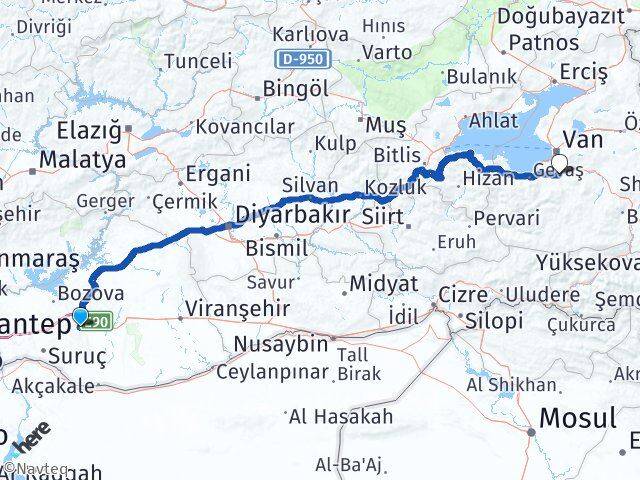 Şanlıurfa Gürpınar Van Arası Kaç Km - Yol Haritası
