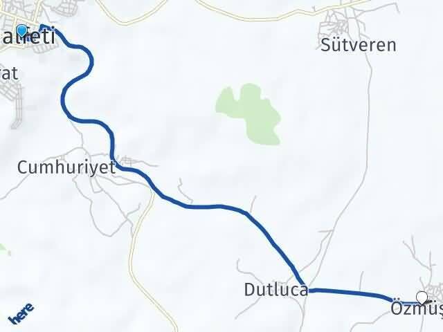 Şanlıurfa Halfeti Özmüş Halfeti Arası Kaç Km - Yol Haritası