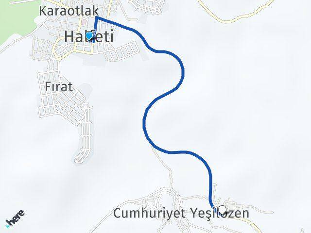 Şanlıurfa Halfeti Yeşilözen Halfeti Arası Kaç Km - Yol Haritası