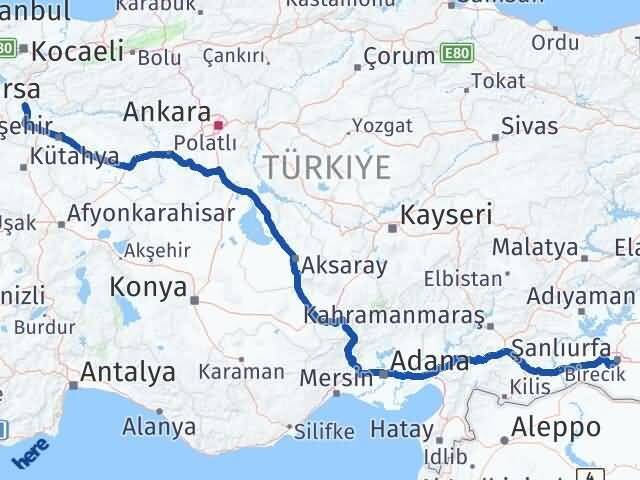 Şanlıurfa Haliliye Bilecik Arası Kaç Km - Yol Haritası