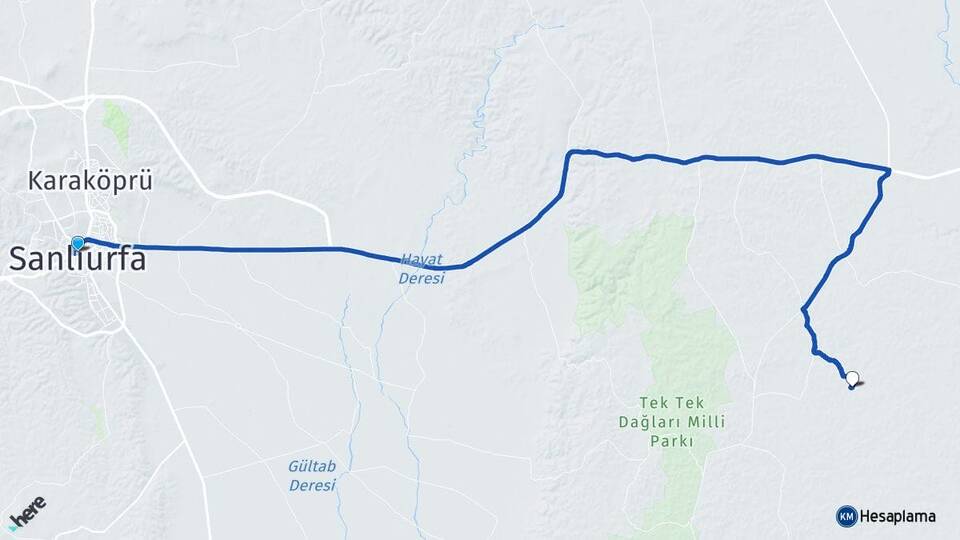 Şanlıurfa Haliliye Diktaş Haliliye Arası Kaç Km - Yol Haritası
