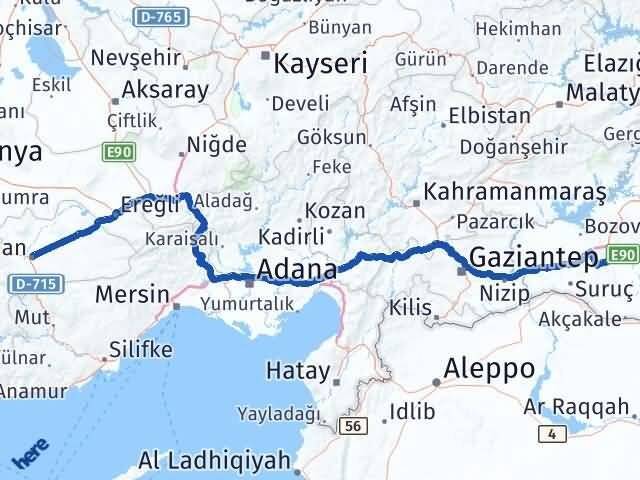 Şanlıurfa Haliliye Karaman Arası Kaç Km - Yol Haritası