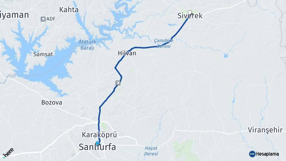 Şanlıurfa Haliliye Siverek Arası Kaç Km - Yol Haritası