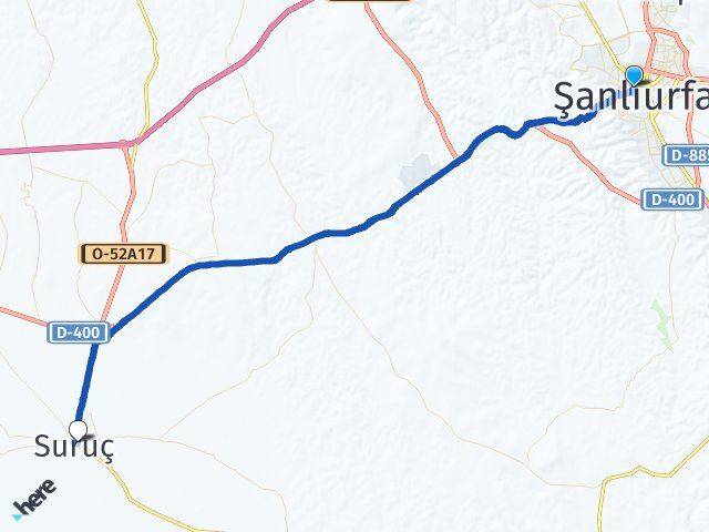 Şanlıurfa Haliliye Suruç Arası Kaç Km - Yol Haritası