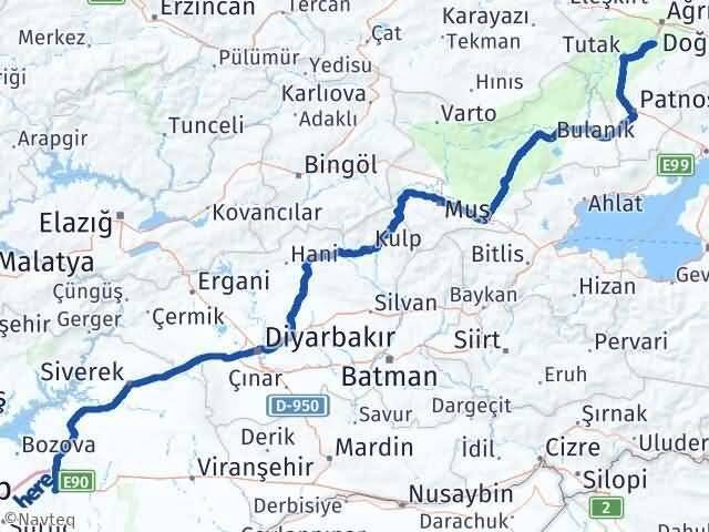 Şanlıurfa Hamur Ağrı Arası Kaç Km - Yol Haritası