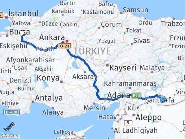 Şanlıurfa Harran Bilecik Arası Kaç Km - Yol Haritası