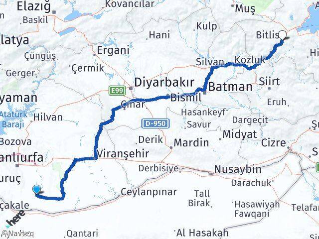 Şanlıurfa Harran Bitlis Arası Kaç Km - Yol Haritası