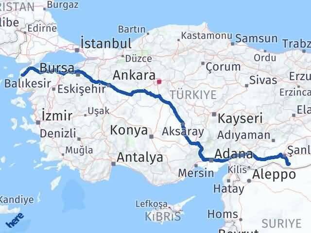 Şanlıurfa Harran Çanakkale Arası Kaç Km - Yol Haritası