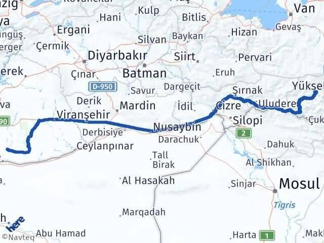 Şanlıurfa Harran Hakkari Arası Kaç Km - Yol Haritası