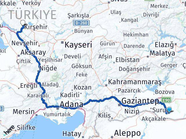 Şanlıurfa Harran Kırşehir Arası Kaç Km - Yol Haritası