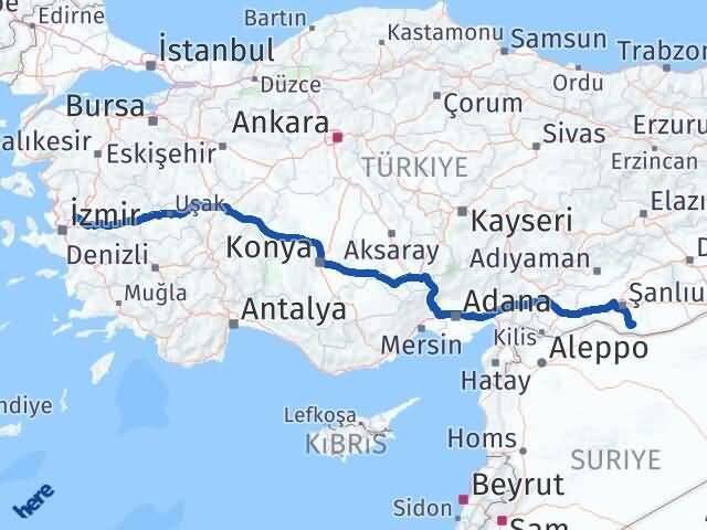 Şanlıurfa Harran Manisa Arası Kaç Km - Yol Haritası