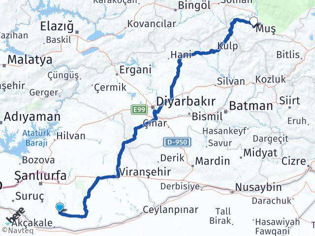 Şanlıurfa Harran Muş Arası Kaç Km - Yol Haritası