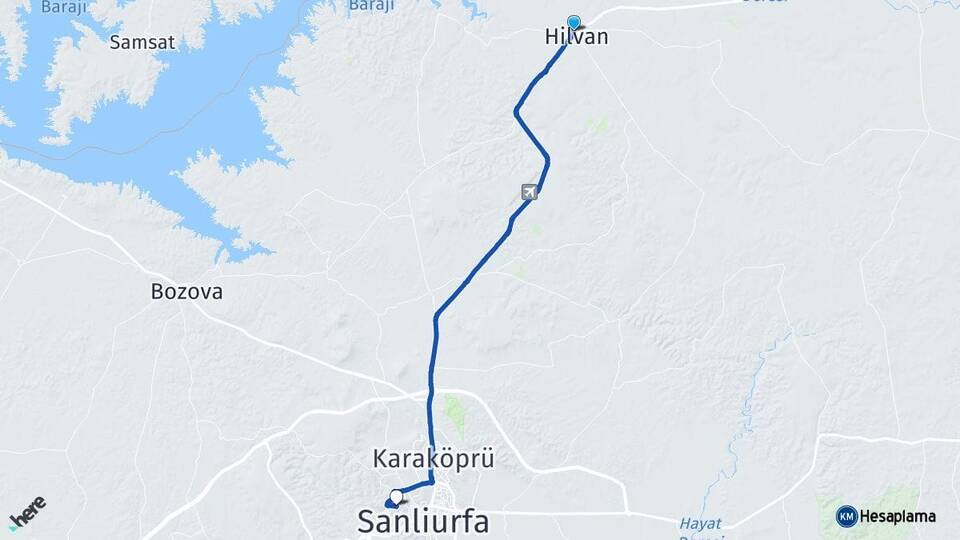 Şanlıurfa Hilvan Eyyübiye Arası Kaç Km - Yol Haritası