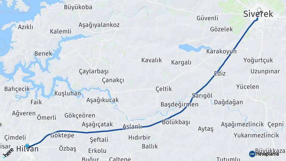 Şanlıurfa Hilvan Siverek Arası Kaç Km - Yol Haritası