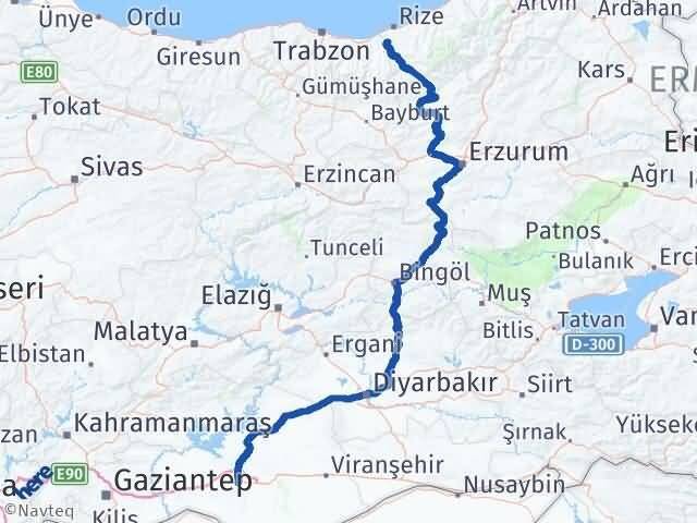 Şanlıurfa Kalkandere Rize Arası Kaç Km - Yol Haritası