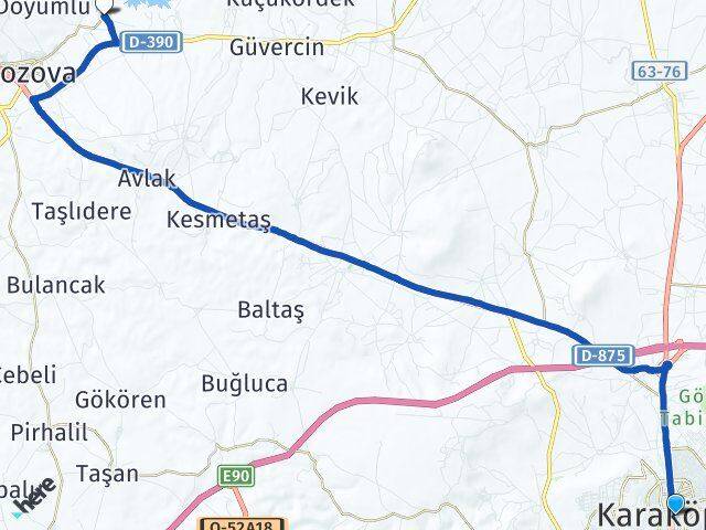 Şanlıurfa Karaköprü Çatak Bozova Arası Kaç Km - Yol Haritası