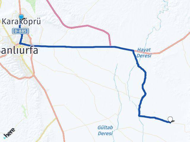 Şanlıurfa Karaköprü Karaali Eyyübiye Arası Kaç Km - Yol Haritası