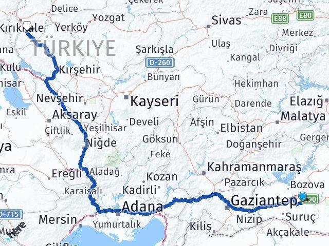 Şanlıurfa Keskin Kırıkkale Arası Kaç Km - Yol Haritası