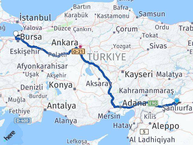Şanlıurfa Mudanya Bursa Arası Kaç Saat? Yol Haritası, Yakıt, Rota ve Mesafe Hesaplama Şanlıurfa Mudanya Bursa Arası Kaç Km? Kaç Saat? Yol Haritası