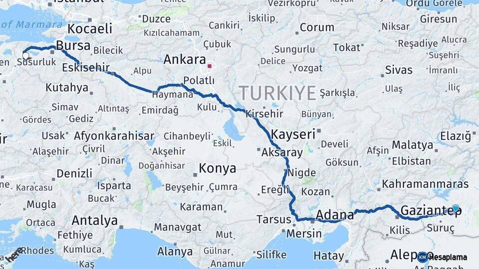 Şanlıurfa Mustafakemalpaşa Bursa Arası Kaç Saat? Yol Haritası, Yakıt, Rota ve Mesafe Hesaplama Şanlıurfa Mustafakemalpaşa Bursa Arası Kaç Km? Kaç Saat? Yol Haritası