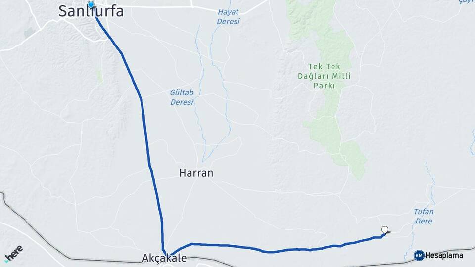 Şanlıurfa Pekmezli Akçakale Arası Kaç Km - Yol Haritası