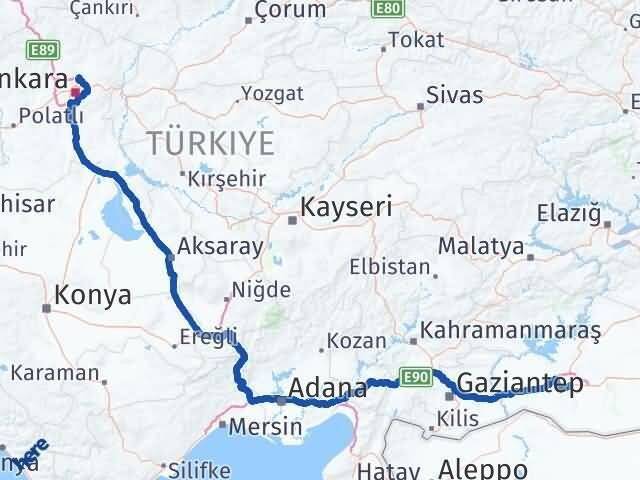 Şanlıurfa Pursaklar Ankara Arası Kaç Km - Yol Haritası