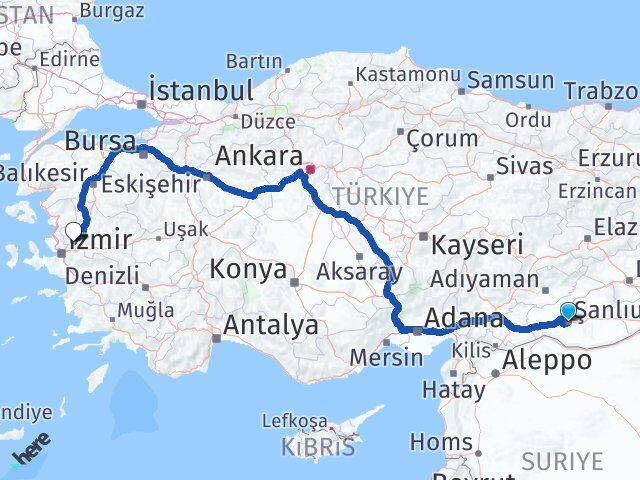 Şanlıurfa Şehzadeler Manisa Arası Kaç Km - Yol Haritası