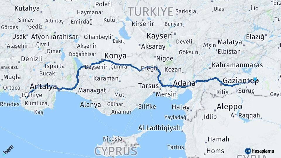 Şanlıurfa Seydikemer Muğla Arası Kaç Km - Yol Haritası