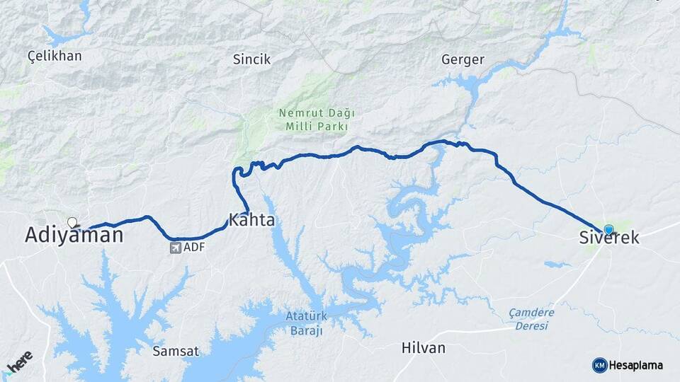 Şanlıurfa Siverek Adıyaman Arası Kaç Km - Yol Haritası