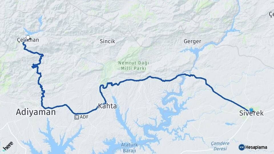Şanlıurfa Siverek Çelikhan Adıyaman Arası Kaç Km - Yol Haritası