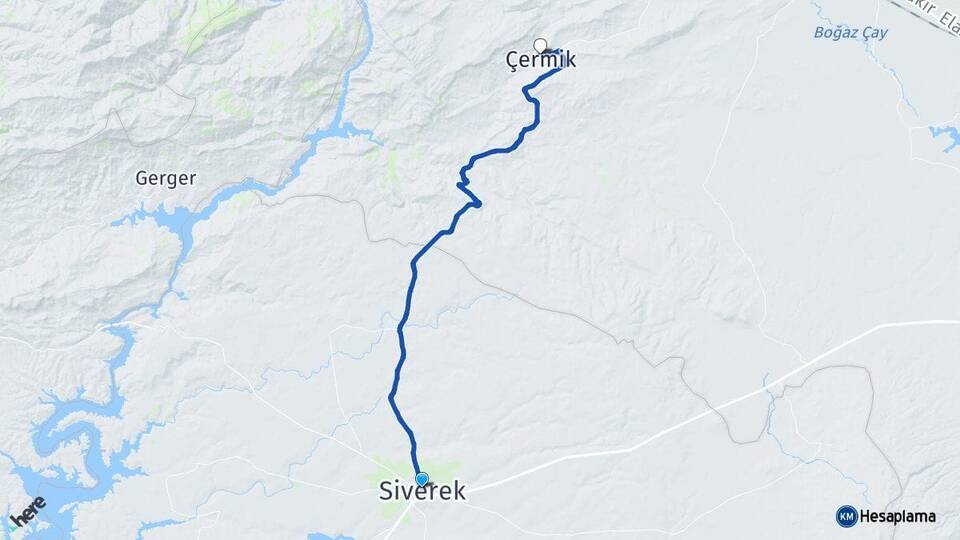 Şanlıurfa Siverek Çermik Diyarbakır Arası Kaç Km - Yol Haritası