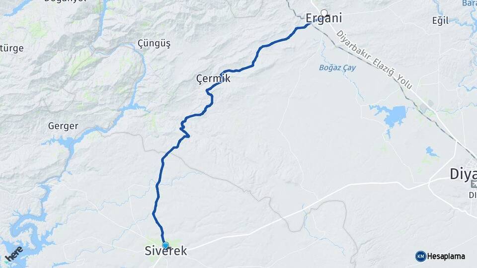 Şanlıurfa Siverek Ergani Diyarbakır Arası Kaç Km - Yol Haritası