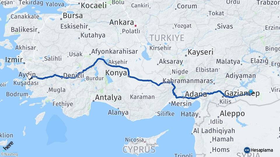 Şanlıurfa Söke Aydın Arası Kaç Km - Yol Haritası