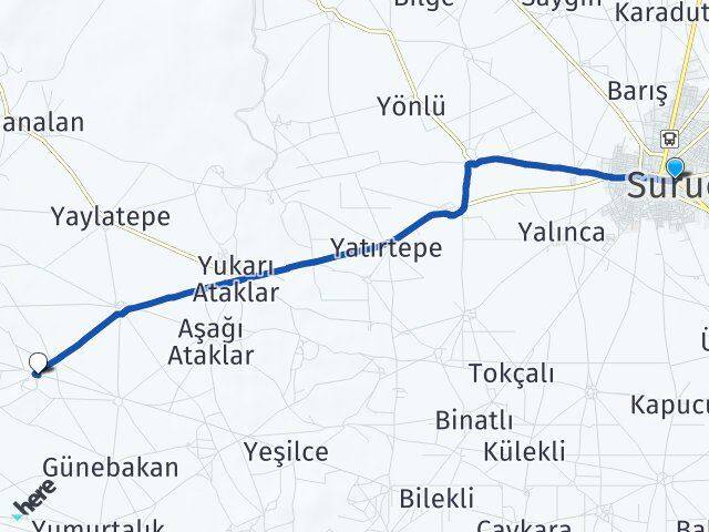 Şanlıurfa Suruç Balaban Suruç Arası Kaç Km - Yol Haritası