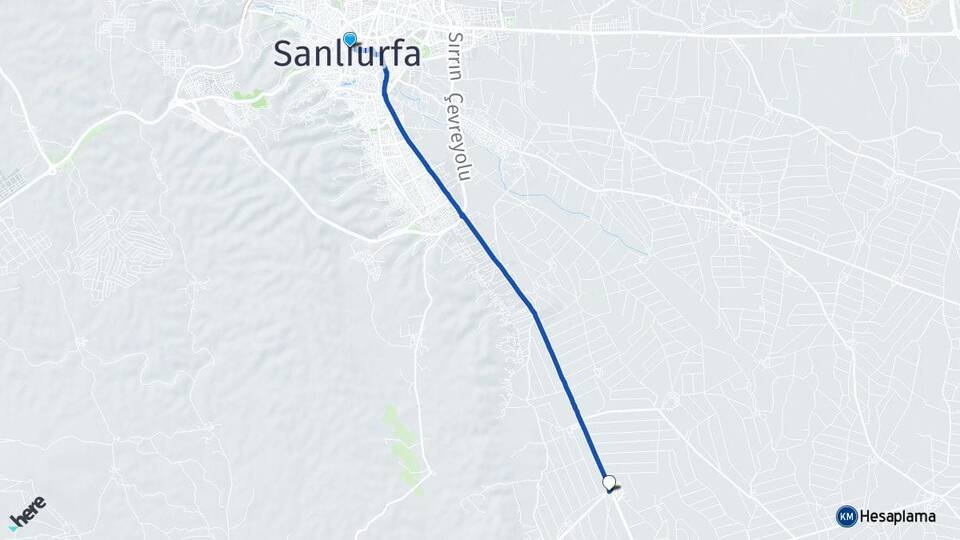 Şanlıurfa Uğurlu Eyyübiye Arası Kaç Km - Yol Haritası