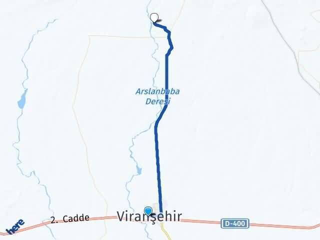 Şanlıurfa Viranşehir Pınarlar Viranşehir Arası Kaç Km - Yol Haritası