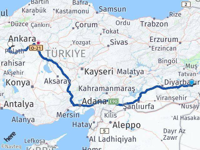 Siirt Beylikova Eskişehir Arası Kaç Km - Yol Haritası