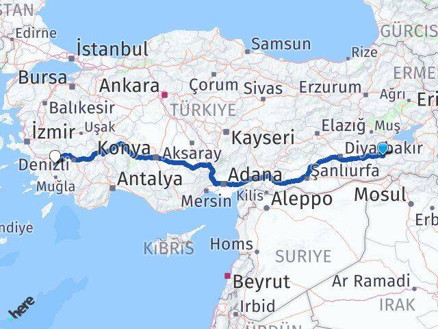 Siirt Bozdoğan Aydın Arası Kaç Km - Yol Haritası