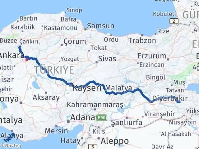Siirt Çamlıdere Ankara Arası Kaç Km - Yol Haritası