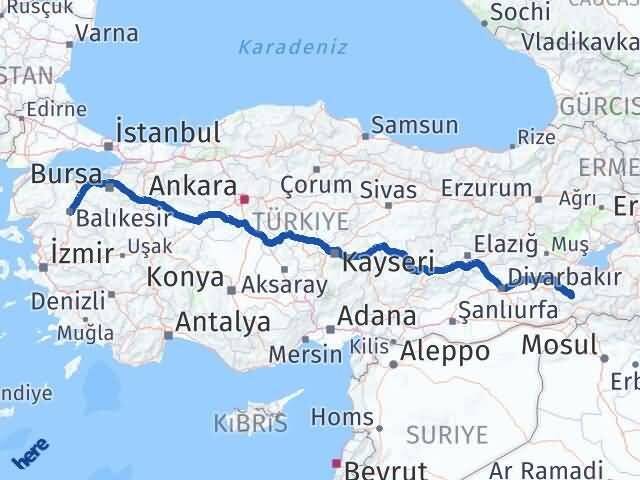 Siirt Eruh Balıkesir Arası Kaç Km - Yol Haritası