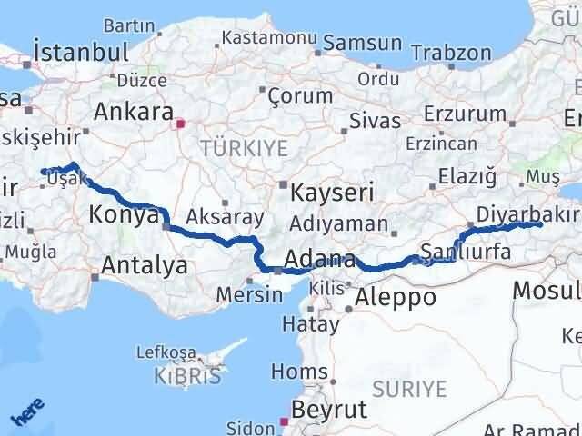 Siirt Gediz Kütahya Arası Kaç Km - Yol Haritası