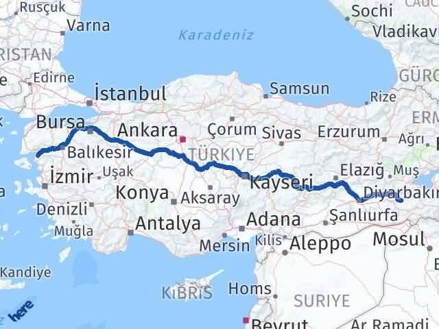 Siirt Gömeç Balıkesir Arası Kaç Km - Yol Haritası