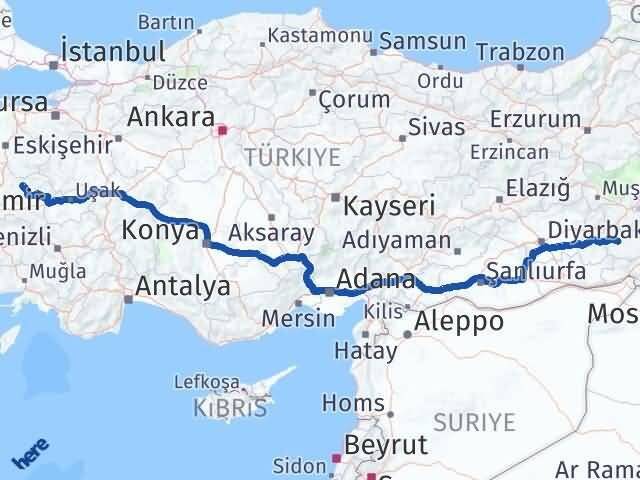 Siirt Gördes Manisa Arası Kaç Km - Yol Haritası