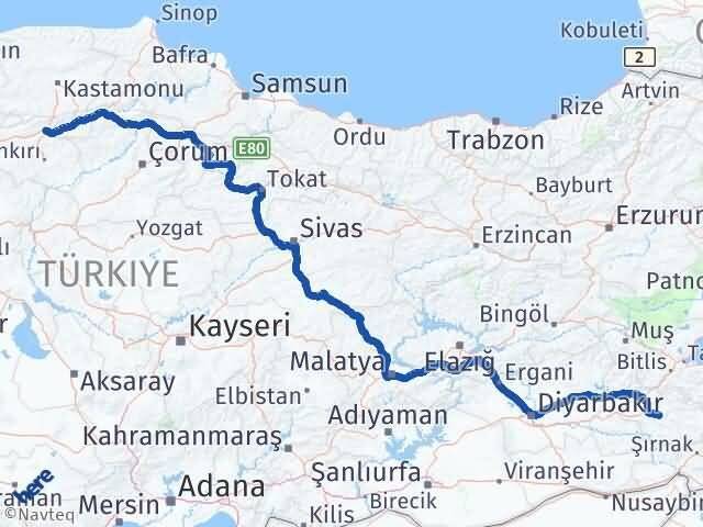 Siirt Ilgaz Çankırı Arası Kaç Km - Yol Haritası